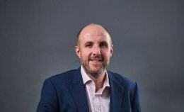 A man on a black background