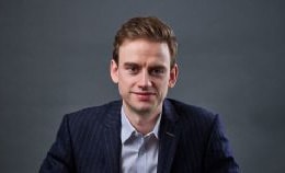 A man on a black background